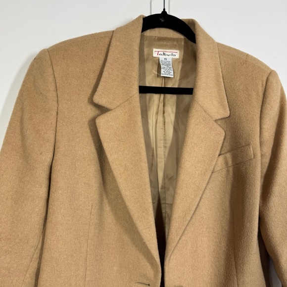Vintage Talbots Camel Hair Blazer Tan Size 10 Made in Italy Classic Wool Coat - Picture 11 of 14